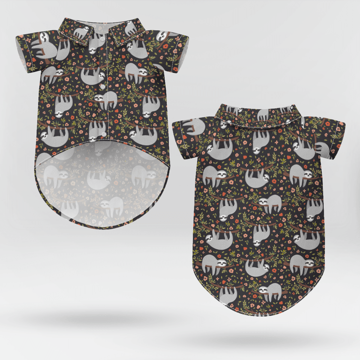 Sloth Pattern - Pet Hawaiian shirt