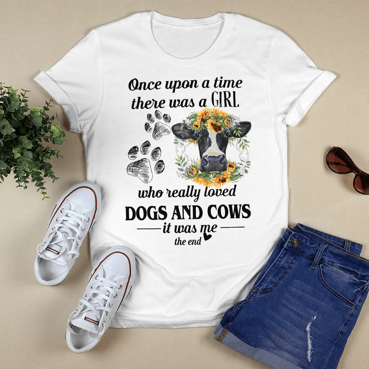Once Upon A Time There Was A Girl Who Loved Dogs And Cows T-Shirt, Hoodie, Sweatshirt