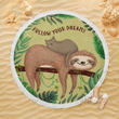 Sloth Round Beach Towel
