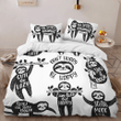 Sloth Black And White Bedding Set For Sloth Lovers