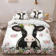 Cow Flower Bedding Set - Cow Duvet Cover & Pillow Case