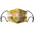 Literature Fabric Face Mask With Filters Personalize name