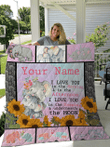 LOVE ELEPHANT PERSONALIZE CUSTOM NAME QUILT