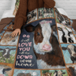 LOVE COWS PERSONALIZE CUSTOM NAME QUILT