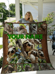 LOVE SLOTH PERSONALIZE CUSTOM NAME QUILT