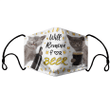 Cat Beer Fabric Face Mask With Filters Personalize name