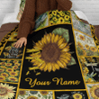 Dragonfly Sunflower Quilt Custom Personalize Name