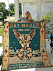 CAT FUNNY 2 PERSONALIZED CUSTOM NAME QUILT