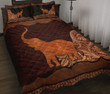 Elephant Carving Leather Skin Style Quilt Bed Set