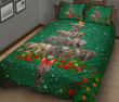 Elephant Christmas Style Quilt Bed Set