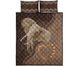 Elephant Animal Leather Quilt Bed Set