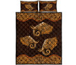 Elephant Wood Carving Quilt Bed Set