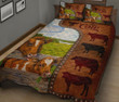 Cow Art Leather Style Quilt Bed Set 02