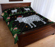 Cow Diamond Hat Santa Background Christmas Quilt Bed Set