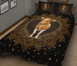 Cow Mandala Gold Art Style Quilt Bed Set