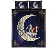 Cow Farm I Love You To The Moon And Back Quilt Bed Set