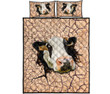 Cow Farm Earth Crack Style Quilt Bed Set