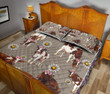 Cow Farm Chamomile Drawn Style Quilt Bed Set