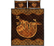 Sloth Wood Carving Quilt Bed Set