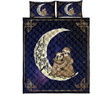 Sloth I Love You To The Moon And Back Quilt Bed Set