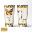 Personalized Butterfly Faith Sunflower Stainless Steel Tumbler