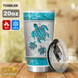 Sea Turtle Turquoise Personalized Stainless Steel Tumbler