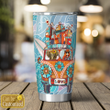 Elephant Hippie Van With SurfBoards Personalized Stainless Steel Tumbler