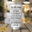 Dad To Son Viking Personalized Stainless Steel Tumbler