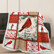 Cardinal Bird I Am Always With You Quilt - Sherpa Blanket