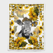 Sunflower Cow Fleece Sherpa Blanket Quilt