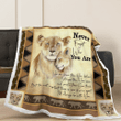 Never Forget Who You Are Lion Quilt Fleece Sherpa Blanket Quilt