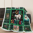 Just A Girl Who Loves Sloths Quilt Sherpa Blanket