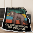 Funny Lazy Sloth I Don'T Like Morning People Vintage Fleece Blanket Sherpa Blanket Woven Blanket Sloths Blankets Sloths Gifts For Sloths Lovers Funny Gifts For Adults Girls Boys Quilt - Sherpa Blanket