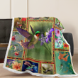Flower Best Watercolor Bird Quilt - Sherpa Blanket