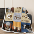 Cows Lover Home Is Where I Am With My Cows Quilt - Sherpa Blanket
