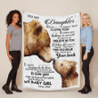 Bear Family To My Daughter Love Dad Quilt - Sherpa Blanket