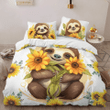 Cute Sloth With Sunflower Bedding Set