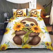 Cute Sloth With Sunflower Bedding Set
