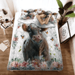 Cow Flower Quilt Bedding Set