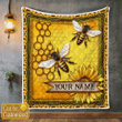 Bee Sunflower Quilt Custom Name 2