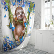 Sloth With Butterfly Shower Curtain