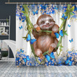 Sloth With Butterfly Shower Curtain