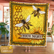 Bee Sunflower Quilt Custom Name