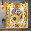 Sloth In Sunflowers Painting Quilt