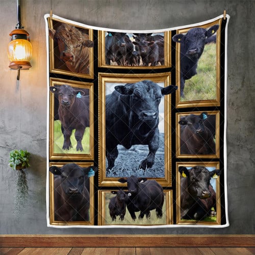 Cow Black Angus Cattle Quilt