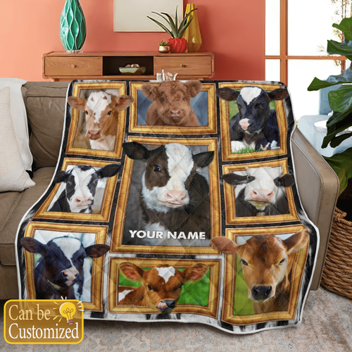 Cow Personalized Name Quilt