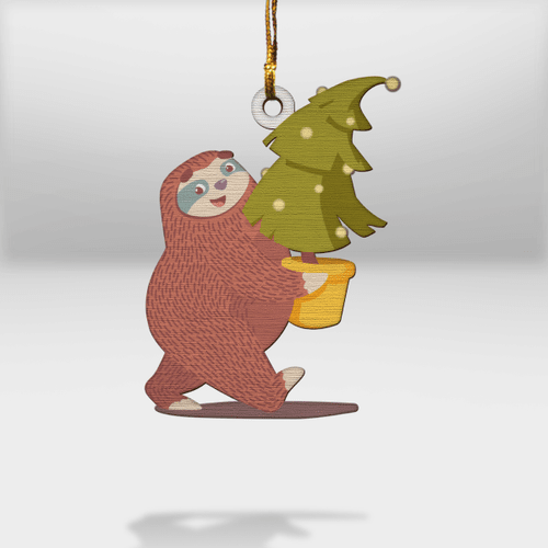 Sloth Christmas Tree Ornament - Holiday Decoration Sloths