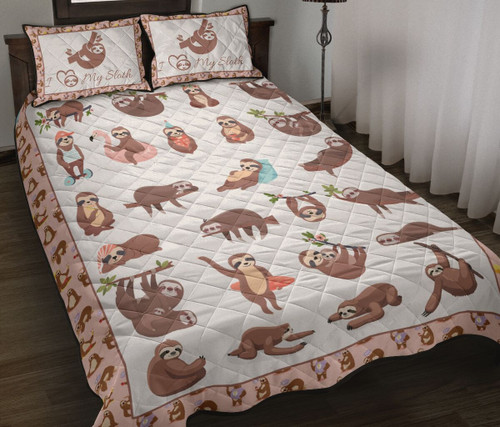Sloth Pattern Style Quilt Bed Set