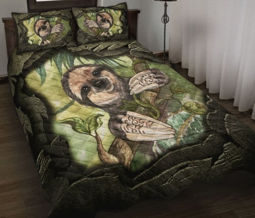 Sloth Art Quilt Bed Set
