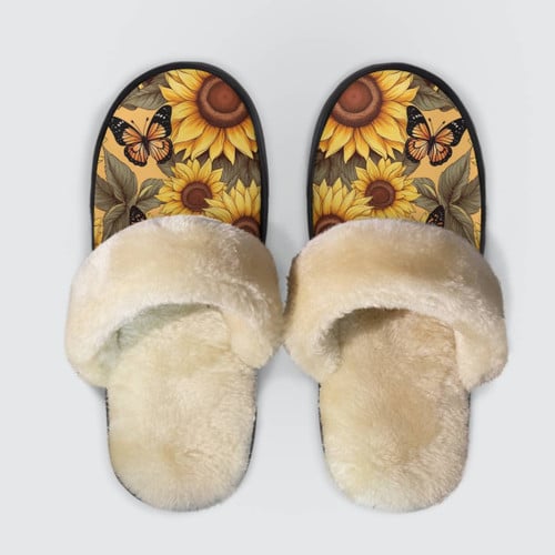 Sunflower Butterfly House Slipper Shoes 1